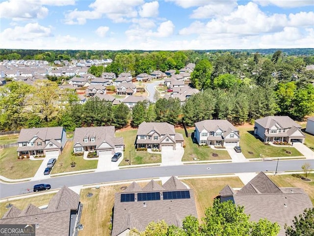 aerial view with a residential view