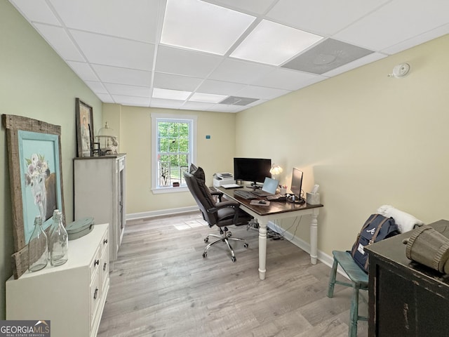 150 Fauna Meadows Dr, Newnan, GA 30263 - home office with a paneled ceiling and light wood finished floors