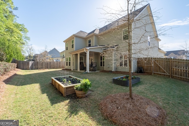 3087 Mountain Shadow Way, Marietta, GA 30064 - back of property with a fenced backyard, a yard, and a patio