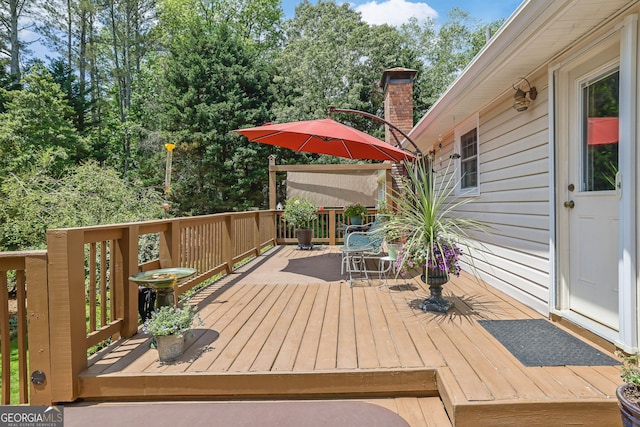 view of wooden deck