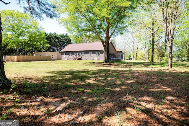 2189 Broad St, Statham, GA 30666 - view of yard featuring a trampoline and fence