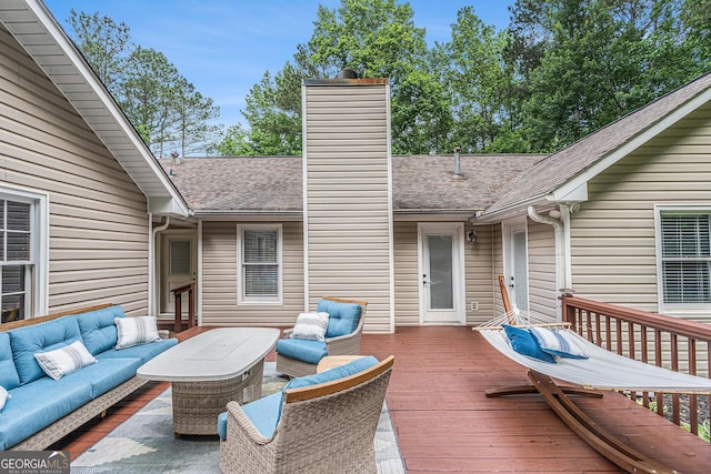 469 Kimberly Ct, Mcdonough, GA 30252 - wooden terrace featuring an outdoor hangout area