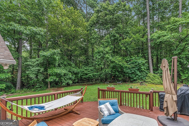 469 Kimberly Ct, Mcdonough, GA 30252 - wooden deck with a lawn