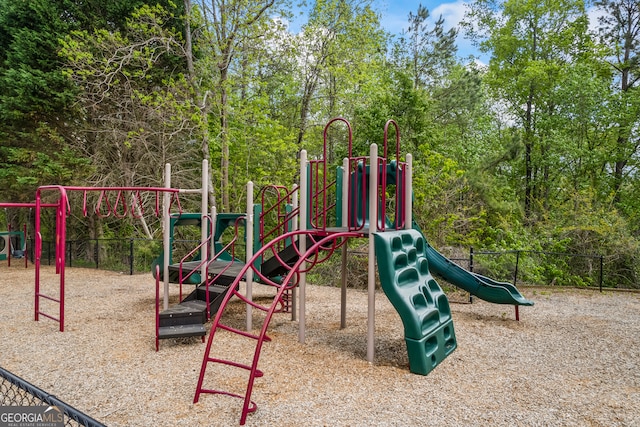 communal playground with fence