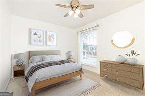 5672 Kingsport Dr Unit 4, Atlanta, GA 30342 - bedroom with access to outside and ceiling fan