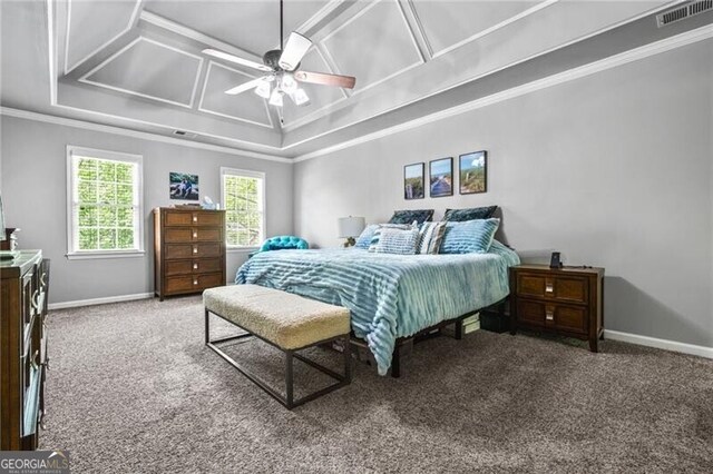 1326 Benbrooke Ln NW, Acworth, GA 30101 - bedroom featuring carpet flooring, baseboards, ornamental molding, and visible vents