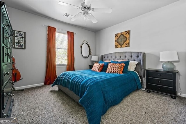 1326 Benbrooke Ln NW, Acworth, GA 30101 - carpeted bedroom featuring ceiling fan, baseboards, and visible vents