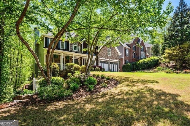 1326 Benbrooke Ln NW, Acworth, GA 30101 - exterior space with a front lawn and a garage