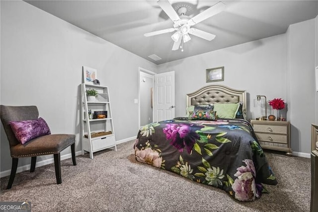 1326 Benbrooke Ln NW, Acworth, GA 30101 - bedroom with baseboards, ceiling fan, and carpet