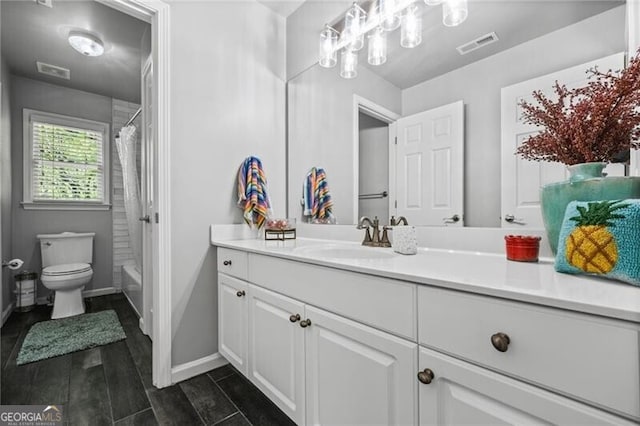 1326 Benbrooke Ln NW, Acworth, GA 30101 - full bath with visible vents, toilet, vanity, and baseboards