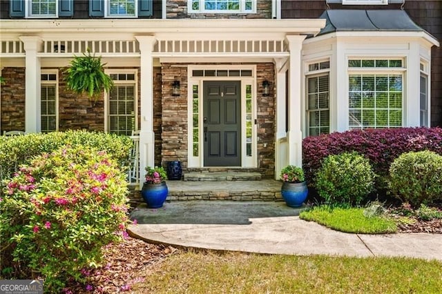 1326 Benbrooke Ln NW, Acworth, GA 30101 - doorway to property with stone siding