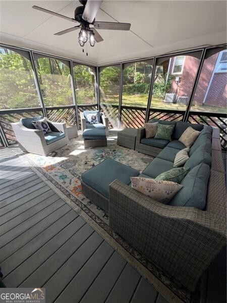 1326 Benbrooke Ln NW, Acworth, GA 30101 - deck featuring outdoor lounge area and ceiling fan