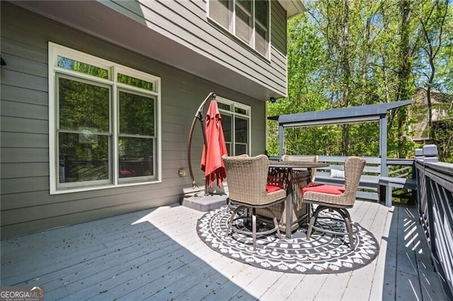1326 Benbrooke Ln NW, Acworth, GA 30101 - wooden terrace featuring outdoor dining space