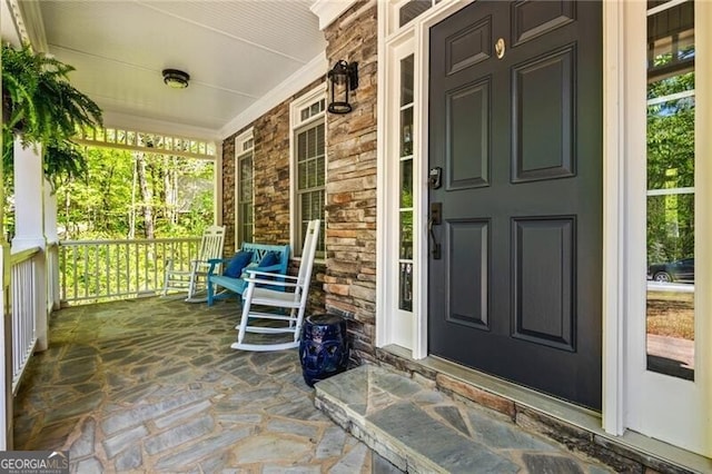 1326 Benbrooke Ln NW, Acworth, GA 30101 - property entrance with covered porch and stone siding