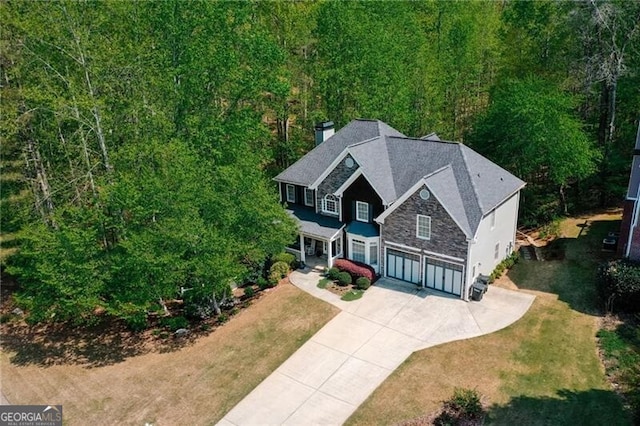 1326 Benbrooke Ln NW, Acworth, GA 30101 - aerial view with a view of trees