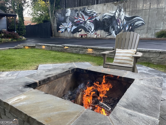 exterior view of an outdoor fire pit