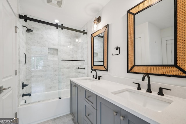 135 Channing Ln, Fayetteville, GA 30214 - full bathroom with enclosed tub / shower combo and double vanity
