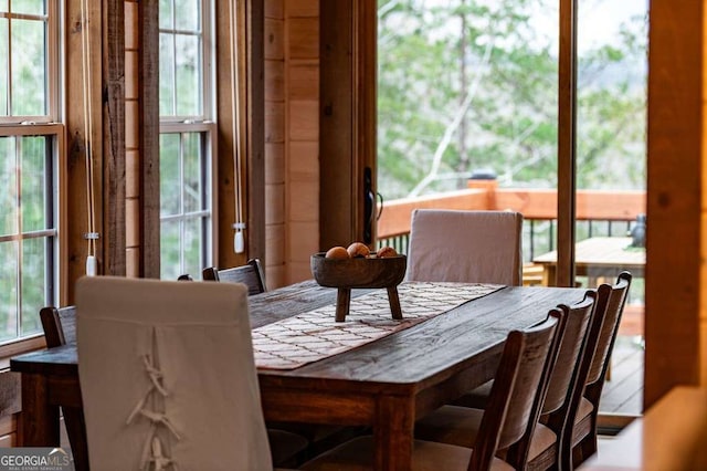 dining area featuring a wealth of natural light