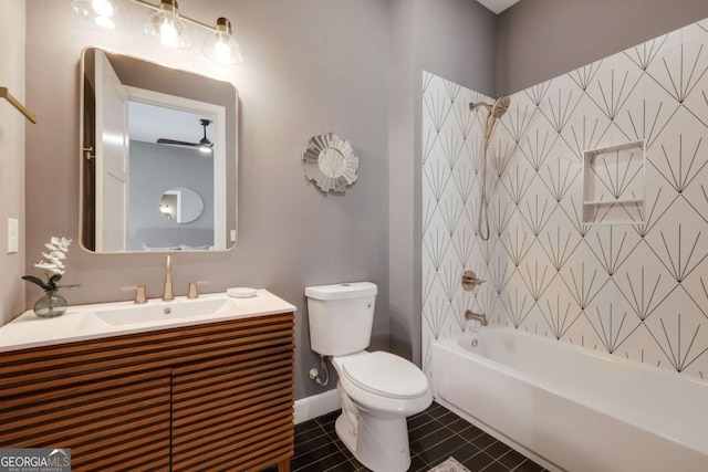 290 Hodgson Dr, Athens, GA 30606 - bathroom with toilet, tile patterned floors, shower / bath combination, and vanity