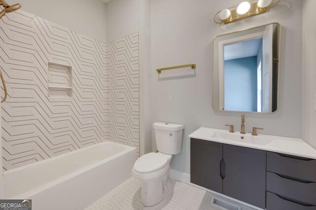 290 Hodgson Dr, Athens, GA 30606 - full bathroom with vanity, baseboards, tile patterned floors, toilet, and visible vents