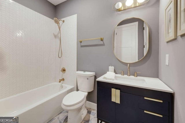 290 Hodgson Dr, Athens, GA 30606 - bathroom featuring washtub / shower combination, toilet, tile patterned flooring, and vanity
