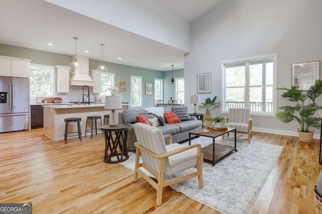 290 Hodgson Dr, Athens, GA 30606 - living area featuring recessed lighting, light wood-type flooring, and baseboards