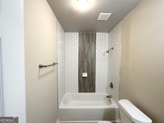 3191 Gay Dr, Decatur, GA 30032 - bathroom with toilet, shower / bathing tub combination, and visible vents