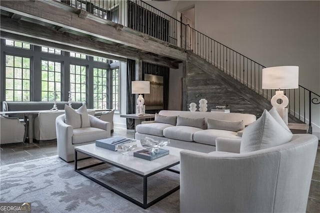 2979 Ridgewood Rd NW, Atlanta, GA 30327 - living area featuring a towering ceiling