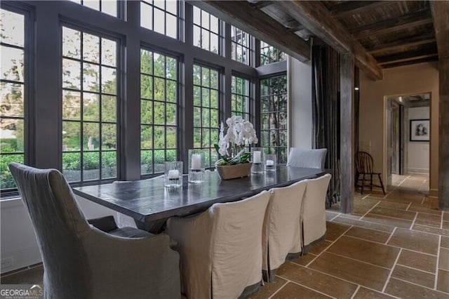 2979 Ridgewood Rd NW, Atlanta, GA 30327 - sunroom with beam ceiling and french doors
