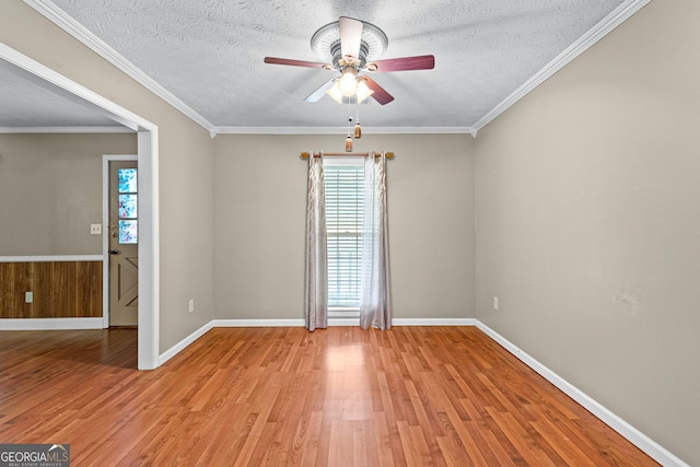 324 County Line Rd, Fayetteville, GA 30215 - spare room with a textured ceiling, light wood finished floors, baseboards, and ceiling fan