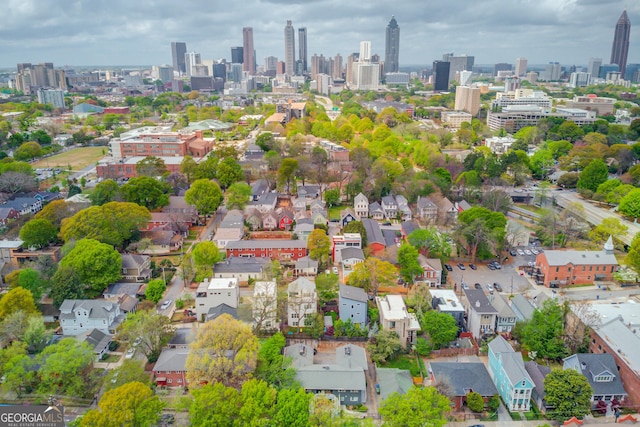bird's eye view featuring a view of city