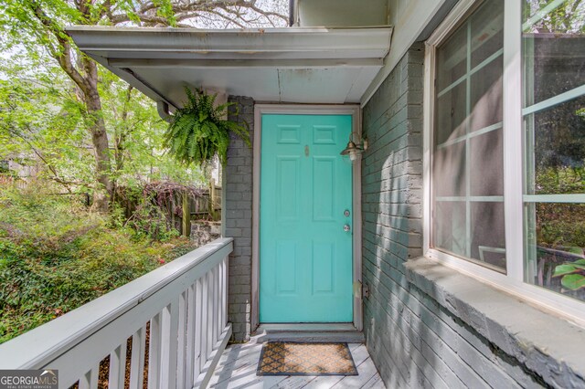 view of doorway to property