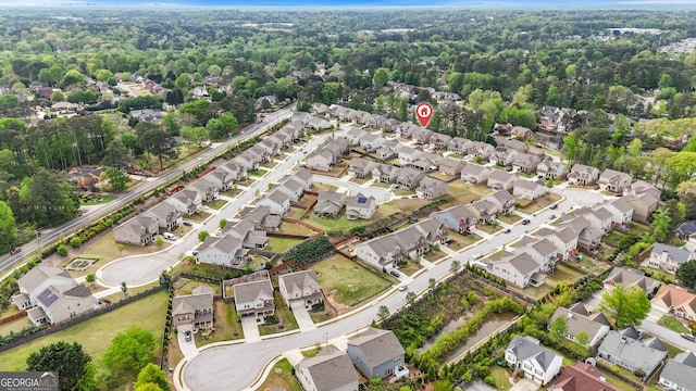 drone / aerial view with a residential view