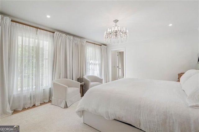1305 Old Woodbine Rd, Atlanta, GA 30319 - bedroom featuring recessed lighting and an inviting chandelier