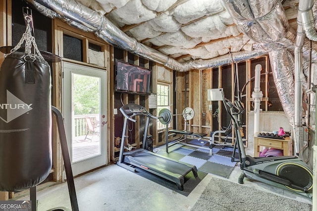 view of workout area
