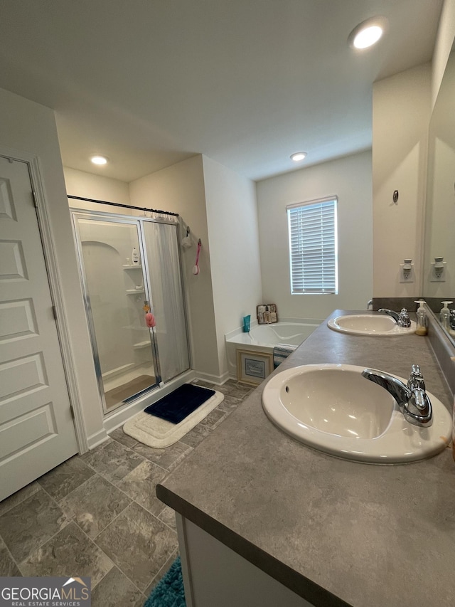 205 Sullivan St, Hampton, GA 30228 - full bath featuring a sink, recessed lighting, and a stall shower