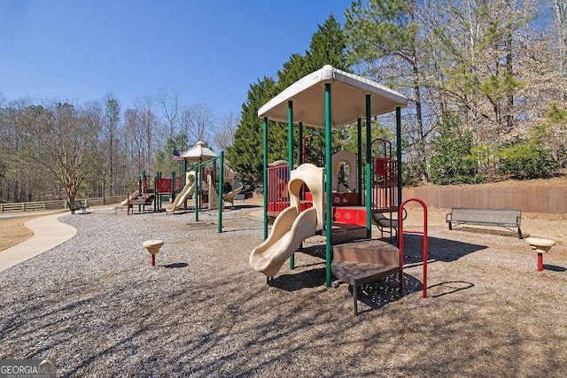 community play area with fence