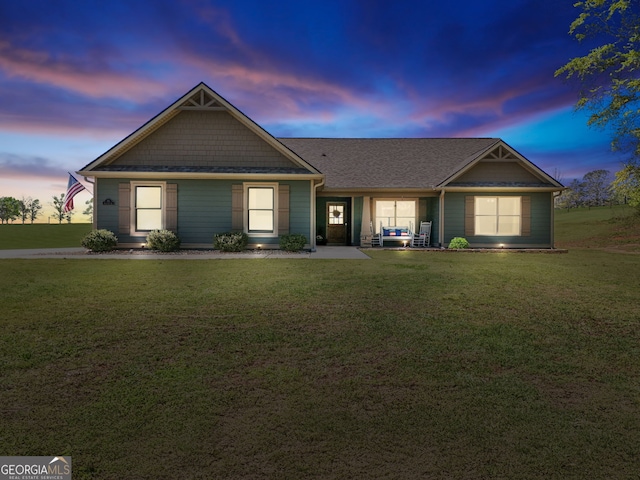 75 Flagstone Dr, Newnan, GA 30263 - view of front of home with a yard and roof with shingles