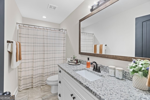 75 Flagstone Dr, Newnan, GA 30263 - bathroom with vanity, a shower with shower curtain, and recessed lighting