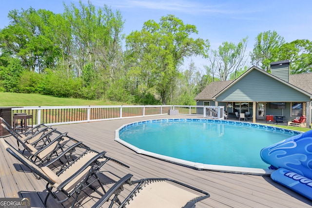 75 Flagstone Dr, Newnan, GA 30263 - view of swimming pool with a deck