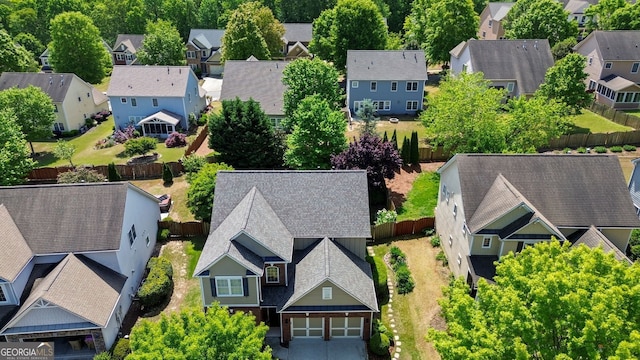 drone / aerial view featuring a residential view