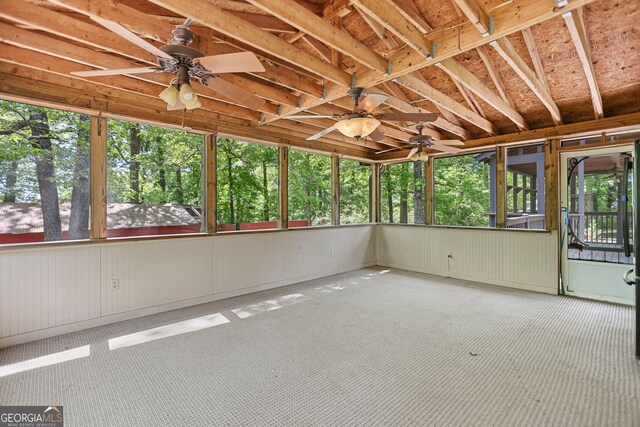 482 E Lake Rd, Mcdonough, GA 30252 - unfurnished sunroom with a healthy amount of sunlight and ceiling fan