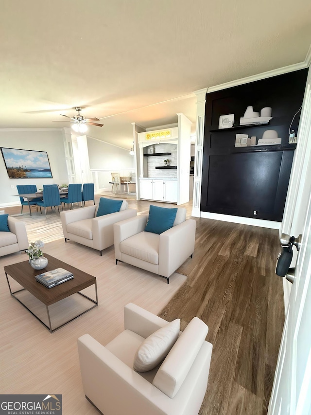 750 Six Flags Rd Lot 417, Austell, GA 30168 - living room featuring wood finished floors and ceiling fan