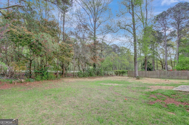 view of yard with fence