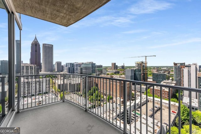 balcony with a view of city