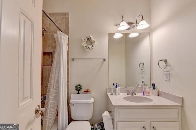 1806 Royal Troon Ct, Duluth, GA 30097 - bathroom featuring vanity and a shower with curtain
