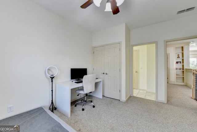 1806 Royal Troon Ct, Duluth, GA 30097 - office area featuring carpet and ceiling fan