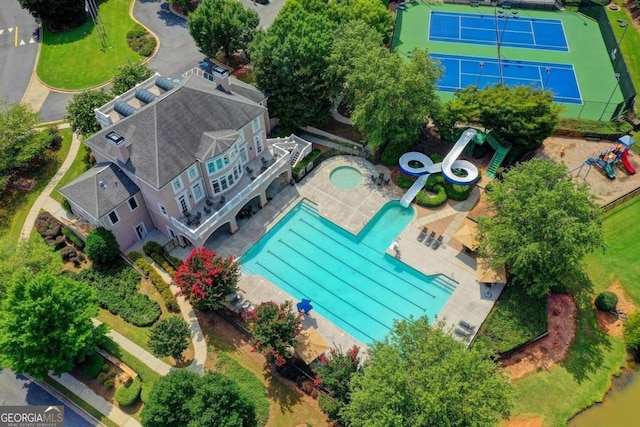 1806 Royal Troon Ct, Duluth, GA 30097 - drone / aerial view of a pool