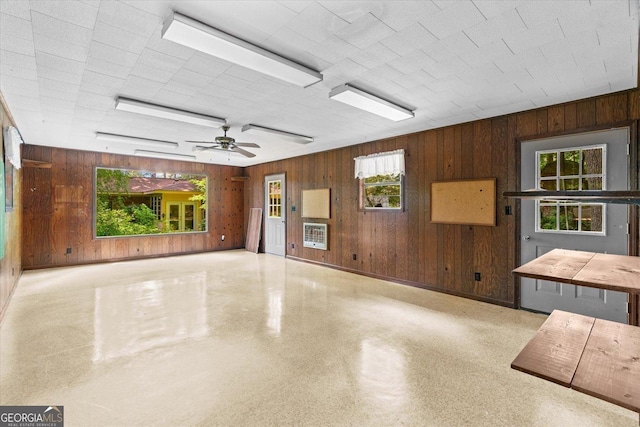 1070 Lovers Lane Rd SE, Calhoun, GA 30701 - unfurnished room with wood walls and ceiling fan