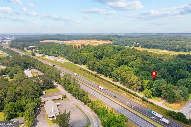 1070 Lovers Lane Rd SE, Calhoun, GA 30701 - drone / aerial view of a main thoroughfare and a forest